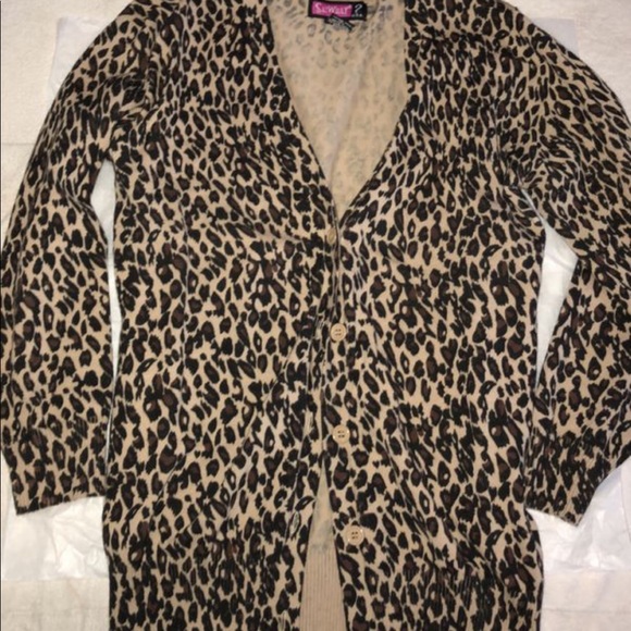 leopard print cardigan sweater